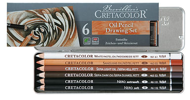 6-piece Oil Pencil Pocket Tin Set @ Raw Materials Art Supplies